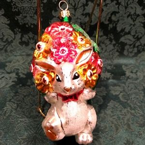 Christopher Radko Bringing You A Bunch of Love Easter Bunny Blown Glass